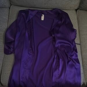 Elegant Purple Satin Robe